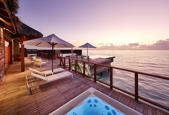 Sunset Water Villa deck