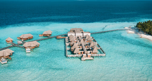 Conrad Maldives Rangali Island Spa Retreat wellness Aerial Shot