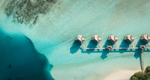 Conrad Maldives Rangali Island aerial water villas