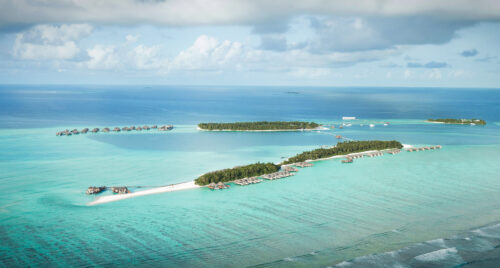 Conrad Maldives Rangali Island Finolhu Aerial two Islands