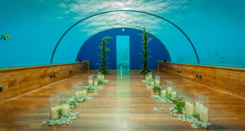 Conrad Maldives Rangali Island Ithaa Private Wedding Setup