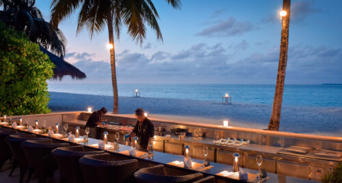 Conrad Maldives Rangali Island Koko Grill dining by the beach serenity