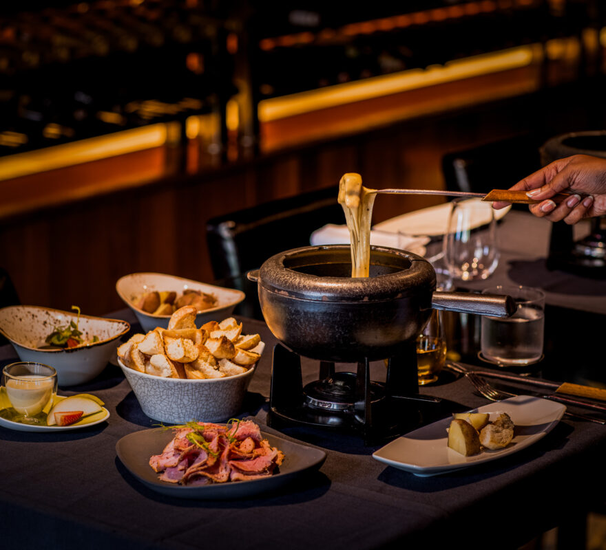 Conrad Maldives Rangali Island Cheese and Wine Bar with Cheese Fondue