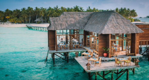 Conrad Maldives Rangali Island Mandhoo Spa Restaurant health and wellness food drone shot
