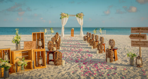 Conrad Maldives Rangali Island deluxe tip beach Wedding Setup