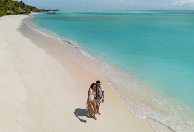 Conrad Maldives Rangali Island Couple Beach Walk